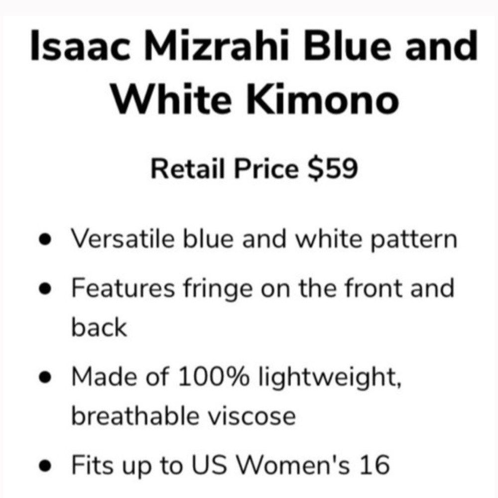 Isaac Mizrahi Gray and White Stripe Kimono - Picture 14 of 14
